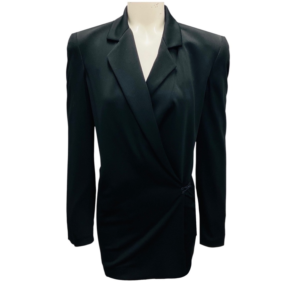 MOSCHINO COUTURE BLACK JERSEY WRAP BLAZER / JACKET